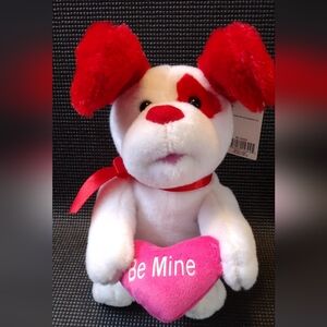 Singing Plush Puppy with Heart For Valentine's Day. 12"